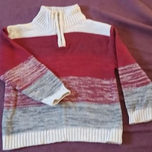 Boys Nautica 3T ombre striped red cream and grey sweater Toddler
